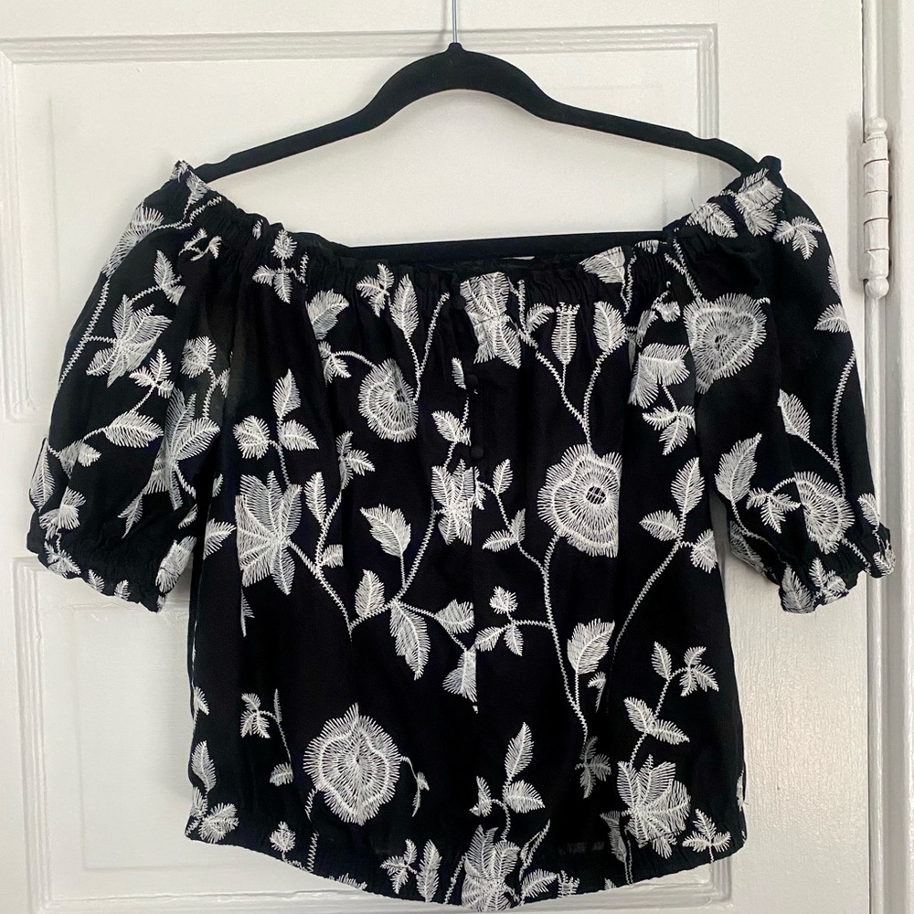 Who What Wear Off the Shoulder Puff Sleeve Blouse